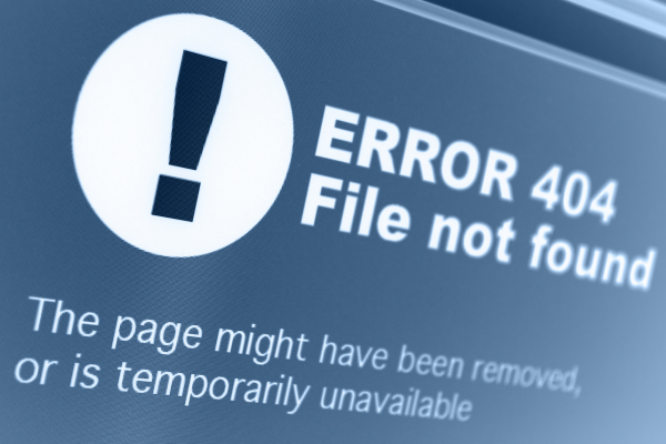 computer screen showing 404 error which is one of the costly seo mistakes